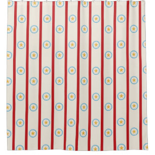 Vintage Funhouse Circus Stars & Stripes Pattern