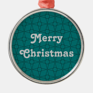 Vintage Funk Premium Ornament, Teal Metal Ornament