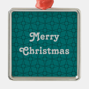 Vintage Funk Premium Ornament, Teal Metal Ornament