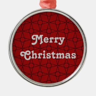 Vintage Funk Premium Round Ornament, Dark Red Metal Ornament