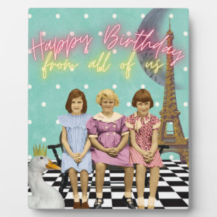 Vintage Funky Group Birthday Greetings Plaque