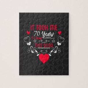 vintage Funny 70 years old saying quote Jigsaw Puzzle