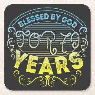 vintage Funny 70 years old saying quote Square Paper Coaster