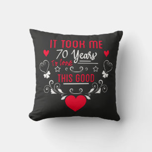 vintage Funny 70 years old saying quote Throw Pillow