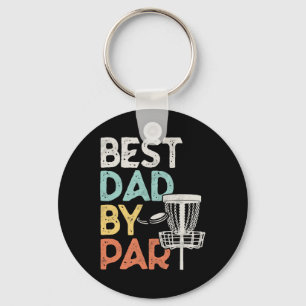 Vintage Funny Best Dad By Par - Disc Golf Dad Keychain