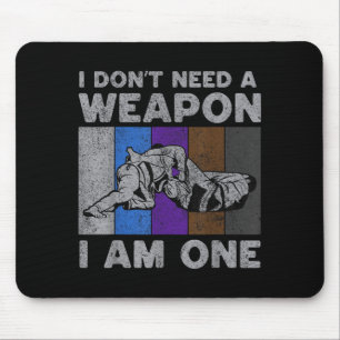 Vintage Funny BJJ Brazilian Jiu Jitsu Mouse Pad