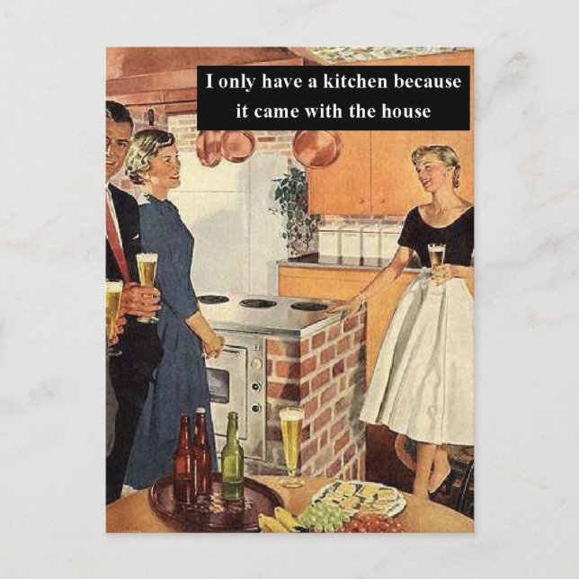 Vintage Funny Bridal Shower / House Warming Party Postcard (Front)