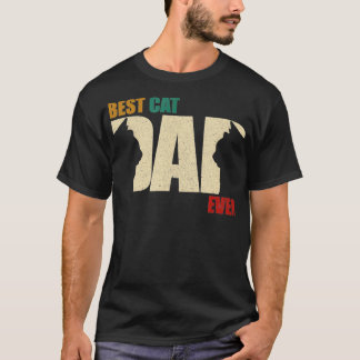 Vintage Funny Cat Daddy Retro Best Cat Dad Ever T-Shirt