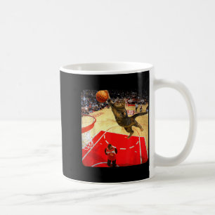 Vintage Funny Cat Dunking Basketball Meme Humor Ca Coffee Mug