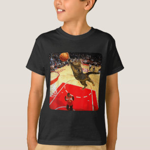 Vintage Funny Cat Dunking Basketball Meme Humor Ca T-Shirt