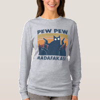 vintage funny cat pew pew madafakas
