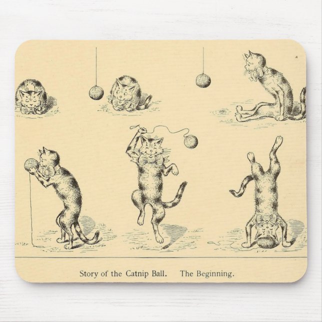 Vintage Funny Catnip Cat Mouse Pad (Front)