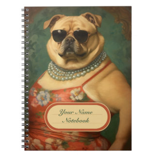 Vintage Funny Chien Glam Lady Carnet Spiral