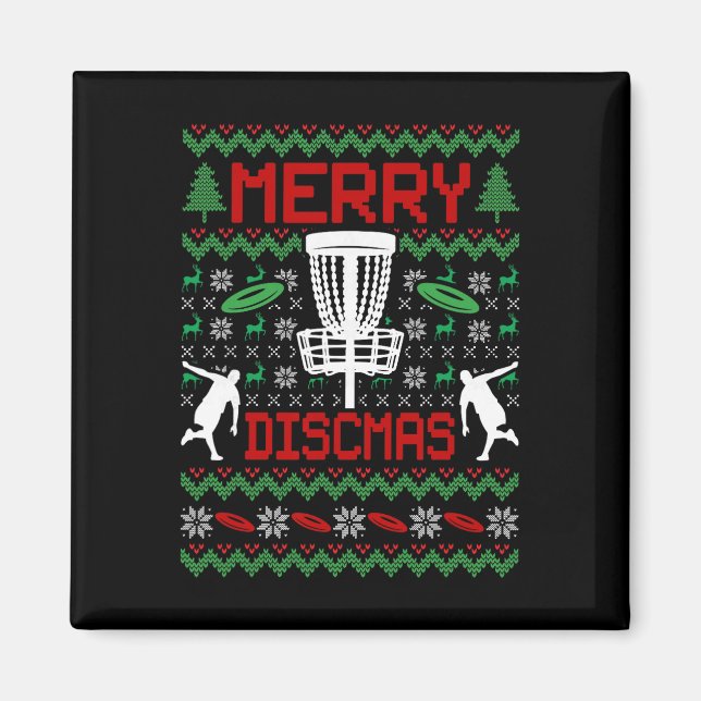 Vintage Funny Disc Golf Ugly Christmas  Magnet (Front)