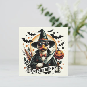 Vintage Funny Don't Duck with Me Halloween Card