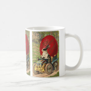 Vintage Funny Easter, Bunny Rabbit Egg Automobile Coffee Mug