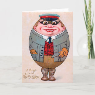 Vintage Funny Easter Egg Man Humour Human Holiday Card