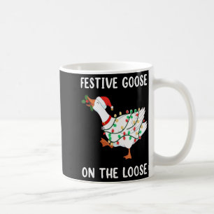 Vintage Funny Festive Goose On The Loose Christmas Coffee Mug