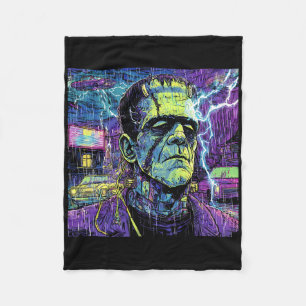 Vintage Funny Frankenstein Monster Lovers Spooky H Fleece Blanket