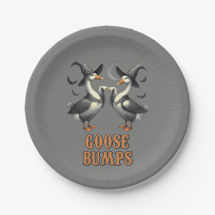 Vintage Funny Goose Bump Halloween Paper Plate