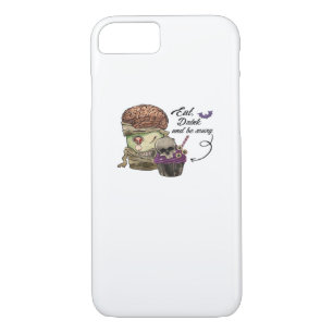 Vintage Funny Halloween Quote Eat Drink And Be Sca Case-Mate iPhone Case
