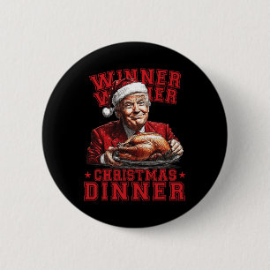 Vintage Funny Humourous Trump Winner Winner Christ 2 Inch Round Button