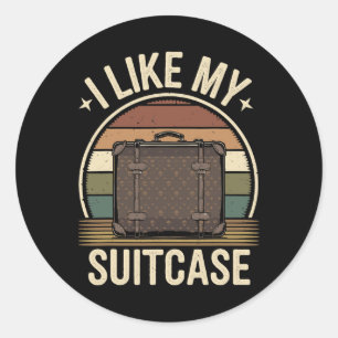 Vintage Funny I Like My Suitcase Trump Meme 1  Classic Round Sticker