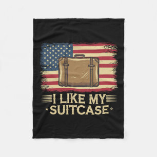 Vintage Funny I Like My Suitcase Trump Meme 1 Fleece Blanket