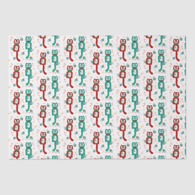 Vintage Funny Kit Kat Christmas Wrapping Paper (Front)