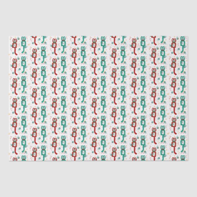 Vintage Funny Kit Kat Christmas Wrapping Paper (Front)