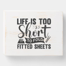 Vintage Funny Laundry Sheets Wooden Box Sign