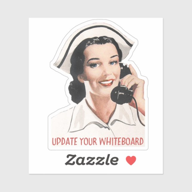 Vintage Funny Nurse Custom-Cut Vinyl Sticker (Sheet)