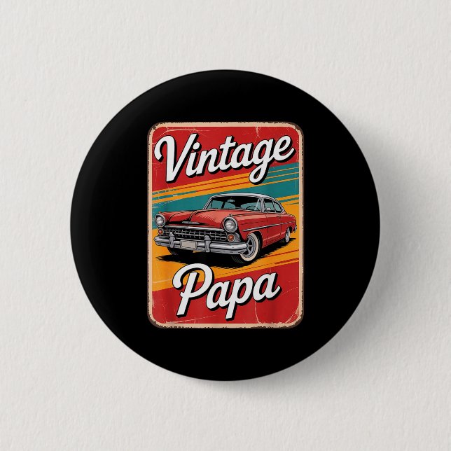 Vintage Funny Papa  2 Inch Round Button (Front)