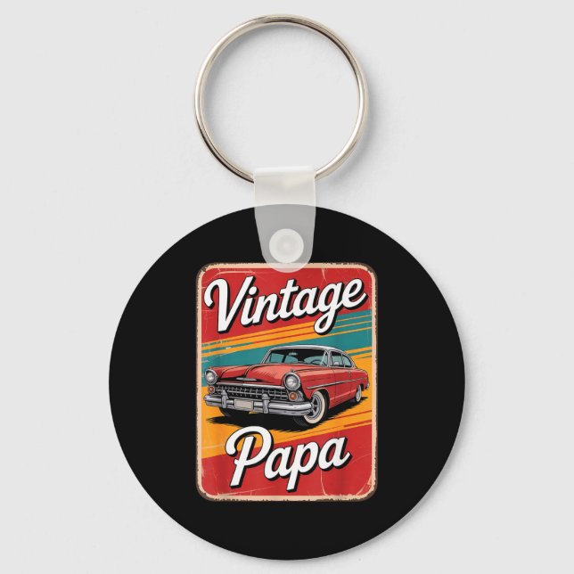 Vintage Funny Papa  Keychain (Front)