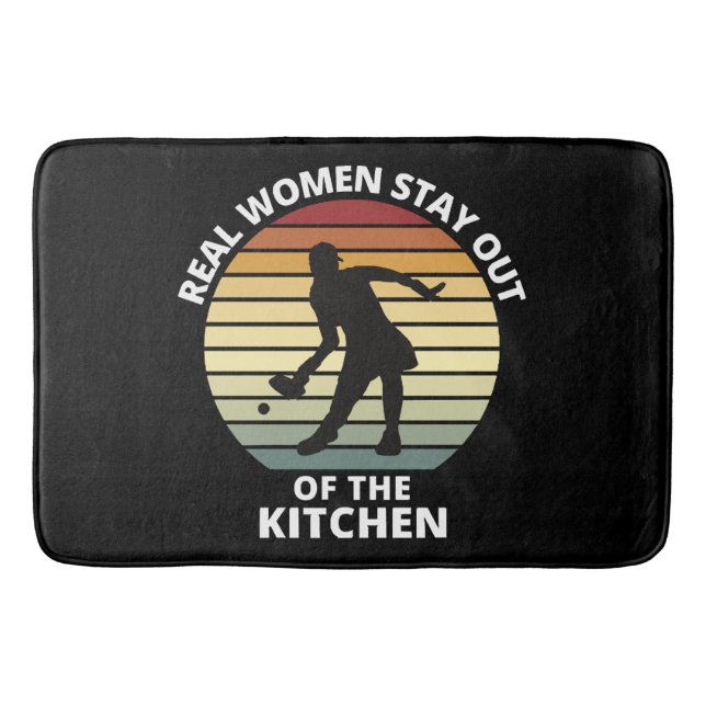 Vintage Funny Pickleball Women Bath Mat (Front)