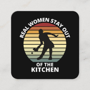 Vintage Funny Pickleball Women Square Business Card