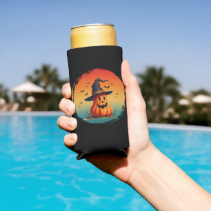 vintage funny pumpkin fall autumn season seltzer can cooler