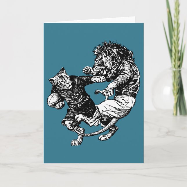 vintage funny rugby holiday card (Front)