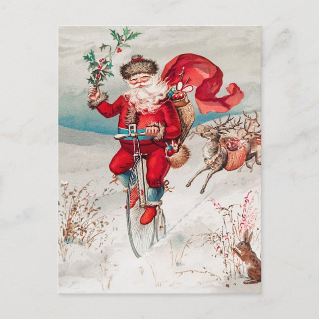 Vintage Funny Santa Claus Santa Christmas Postcard (Front)