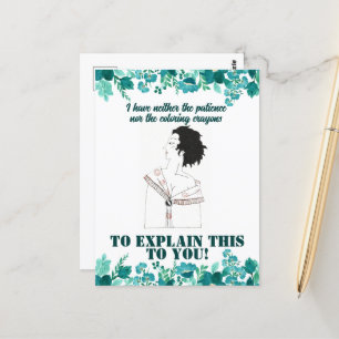 Vintage Funny Sarcastic Line Art Woman Postcard