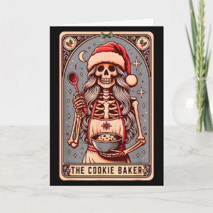 Vintage Funny Skeleton The Cookie Baker Tarot Card