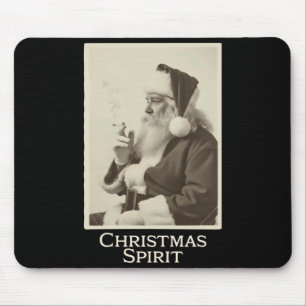 Vintage Funny Smoking Santa Claus Christmas Srit C Mouse Pad