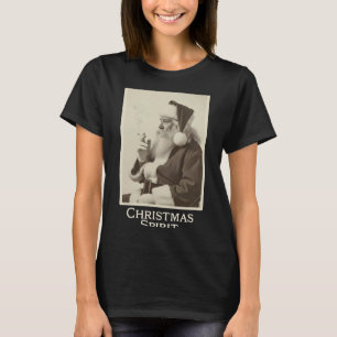 Vintage Funny Smoking Santa Claus Christmas Srit C T-Shirt