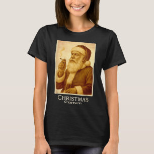 Vintage Funny Smoking Santa Claus Christmas Srit C T-Shirt