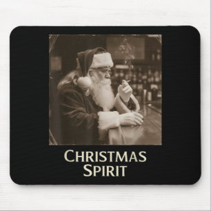 Vintage Funny Smoking Santa Claus Christmas Srit X Mouse Pad