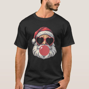 Vintage Funny Sunglasses Santa Blowing Bubble Gum  T-Shirt