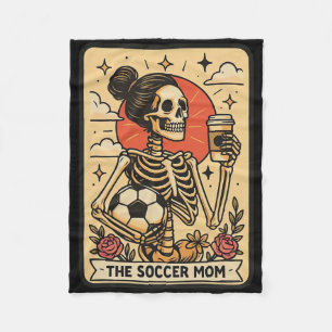 Vintage Funny The Soccer Mom Tarot Card Skeleton H Fleece Blanket