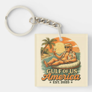 Vintage Funny Trump America's Gulf 2025 Keychain