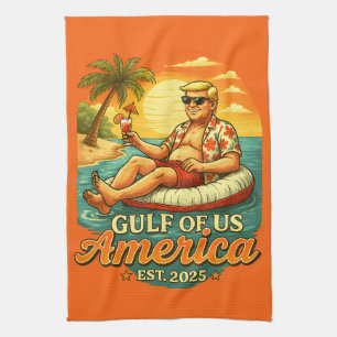 Vintage Funny Trump America's Gulf 2025 Kitchen Towel