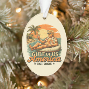 Vintage Funny Trump America's Gulf 2025 Ornament